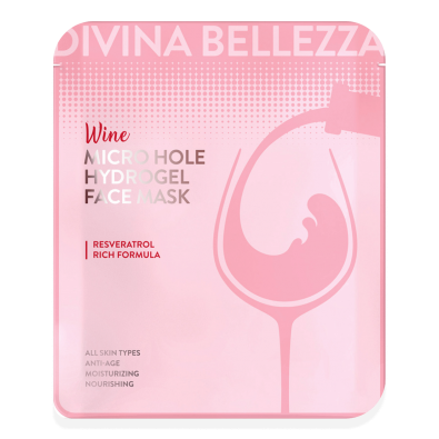 Micro hole Wine Hydrogel face mask Маска для лица с экстрактом красного вина фото 1